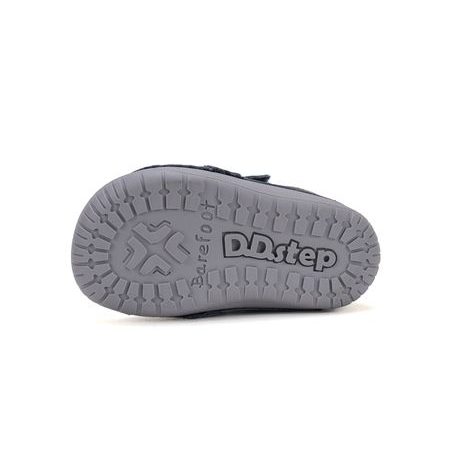 Dětské barefoot celoroční boty D.D.STEP S070-62964B modré traktor - ohebná podrážka