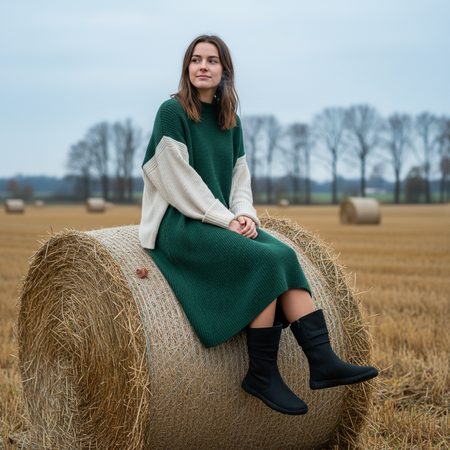 GROUNDIES® Odessa GX2 Black Barefoot Topli Škornji