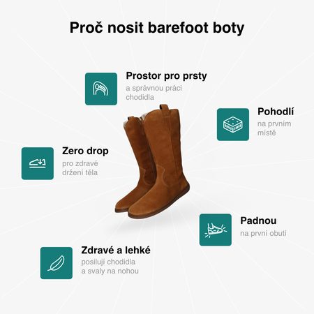 GROUNDIES® Tucson Cognac Barefoot škornji