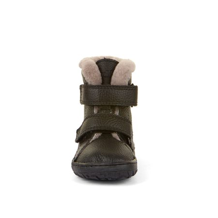 FRODDO KOTNÍKOVÉ ZIMNÍ FURRY BOOT Black | Dětské zimní zateplené barefoot boty