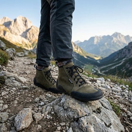 Barefoot cipele SALTIC OUTDOOR HIGH maslinaste