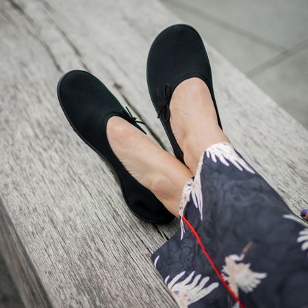 LEGUANO LADY LOOP Black | Dámské barefoot baleríny