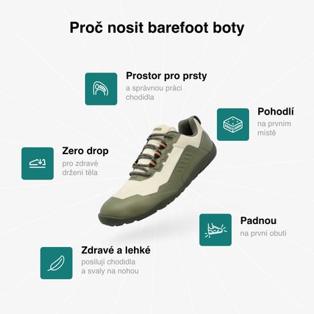 GROUNDIES® All Terrain Low 2.0 Khaki/Orange Barefoot túracipő