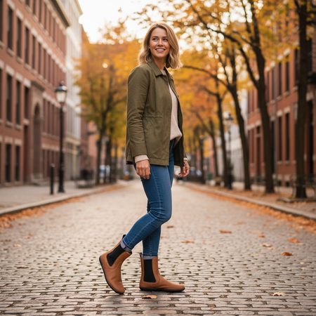 Dámské Barefoot Zateplené Chelsea GROUNDIES® CAMDEN Koňakové