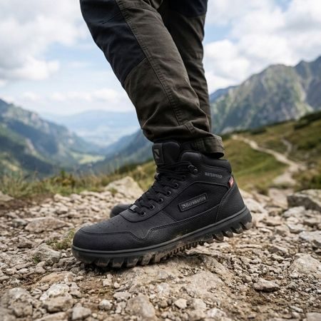 BAREBARICS URBAN EDGE All Black | Muške gležnjače barefoot cipele