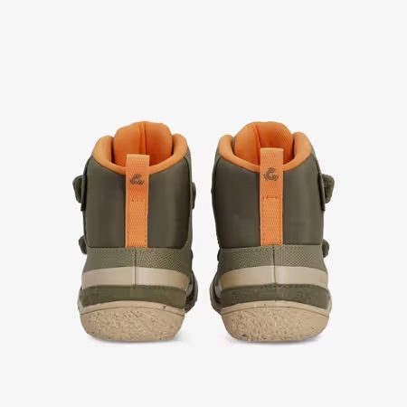 Dětské Barefoot Zateplené Kotníkové Boty GROUNDIES® Ottawa Khaki Oranžové
