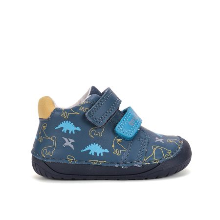Otroški barefoot celoletni čevlji D.D.STEP S070-62594B modri dinozavri