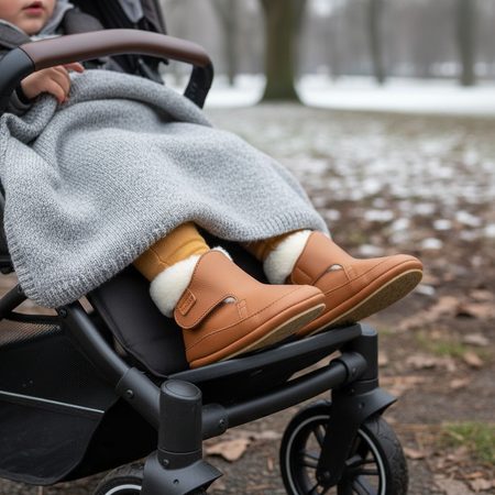 Dječje Barefoot Cipele FRODDO ZIMSKE PAPUČICE FURRY WALKERS smeđe