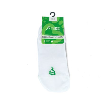 NABOSO BAMBUSOVÉ BAREFOOT PONOŽKY NEVIDITELNÉ Bílé VÝHODNÝ SET 10 KUSŮ