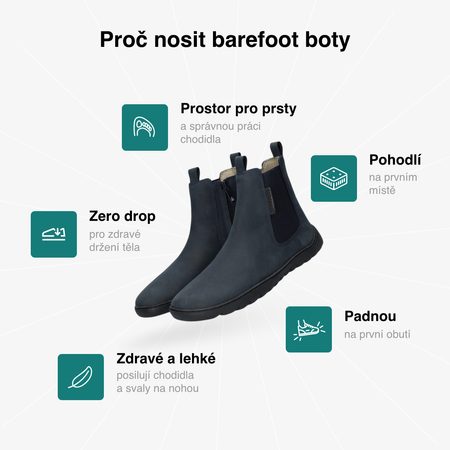 Női Barefoot Chelsea GROUNDIES® EVERYDAY 2.0 Sötétkék