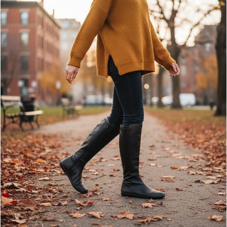 GROUNDIES® Mona Stretch Black Ženske Barefoot Čizme