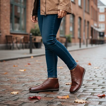 Barefoot Kotníkové Boty GROUNDIES® Milano Hnědé