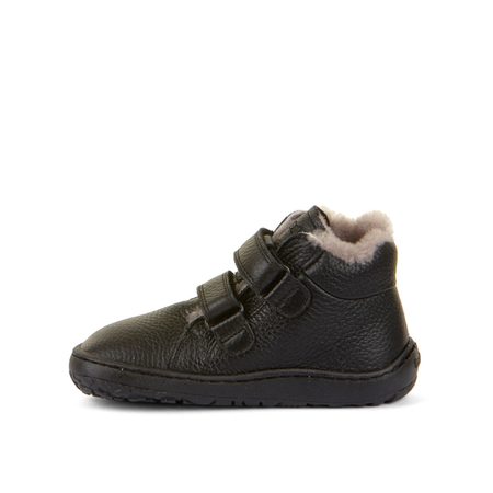 FRODDO ZIMNÍ FURRY Black | Dětské zimní zateplené barefoot boty
