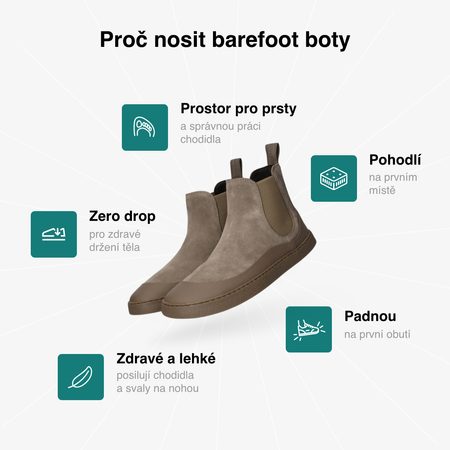 GROUNDIES® Sienna Taupe női Barefoot Chelsea csizma