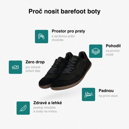 GROUNDIES® Nova GO1+ Black Barefoot+ sportcipő