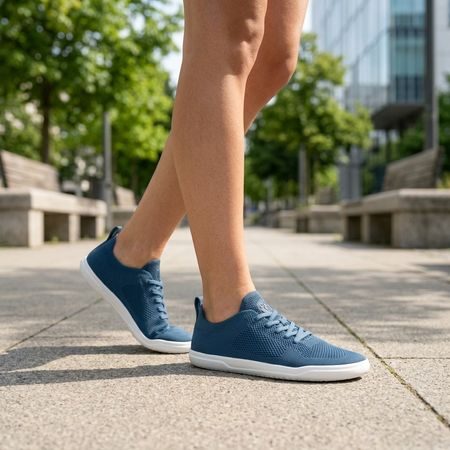 GROUNDIES® Active Knit Kék Fehér Barefoot Tornacipő