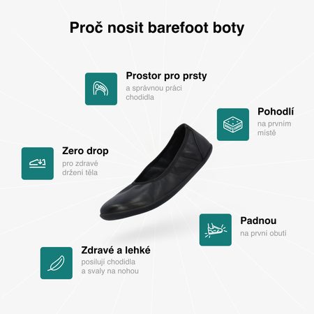 GROUNDIES® Lily 3.0 Black női Barefoot balerina