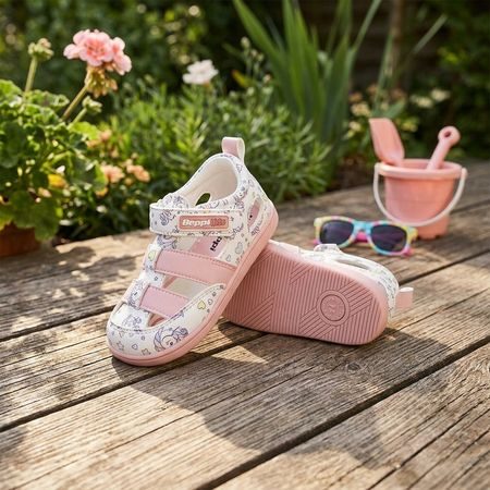 BEPPI SAPATO CASUAL BEBE Růžoví jednorožci | Dětské barefoot sandály