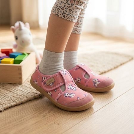 Otroški Barefoot Copati RAYVE JOY Pink Unicorn