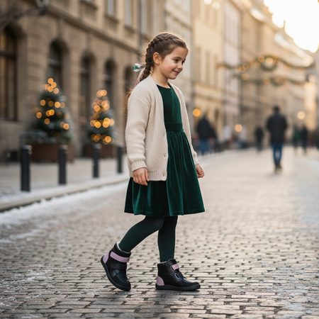 BABY BARE FEBO WINTER Sparkle Black Asfaltico | Dječje zimske topline barefoot čizme