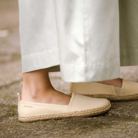 Ženske Barefoot Espadrile SHAPEN ESPADRILKY PLAYA wide bež
