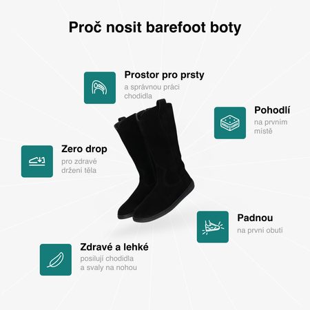 GROUNDIES® Tucson Black Barefoot škornji