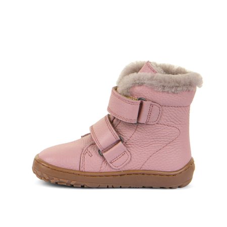 FRODDO KOTNÍKOVÉ ZIMNÍ FURRY BOOT Pink | Dětské zimní zateplené barefoot boty