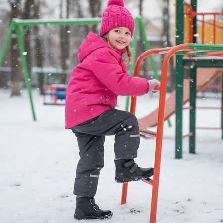 BABY BARE FEBO WINTER Midnight Black Asfaltico | Dječje zimske topline barefoot cipele