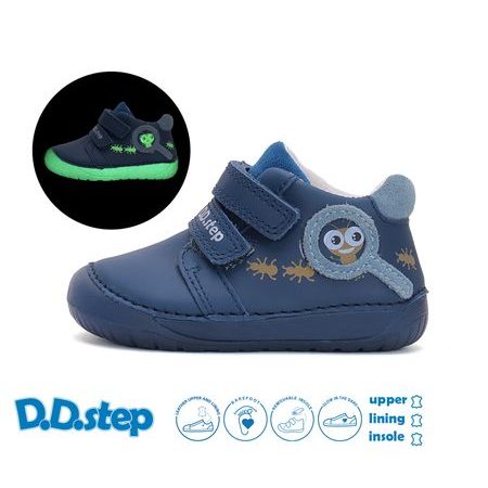 Dětské barefoot tenisky D.D.STEP S070-52576 Světle Modrá svítivá