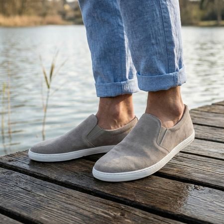 Pánské Barefoot Slip-on Tenisky GROUNDIES® Ease Šedé
