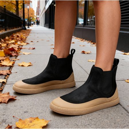 Dámské Barefoot Chelsea GROUNDIES® SIENNA Černo Béžové