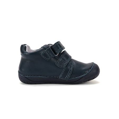 Dětské barefoot celoroční boty D.D.STEP S070-62964A tmavě modré traktor - detail suchých zipů