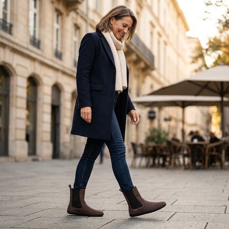 Barefoot Topli Chelsea GROUNDIES® CAMDEN Tamno Smeđi