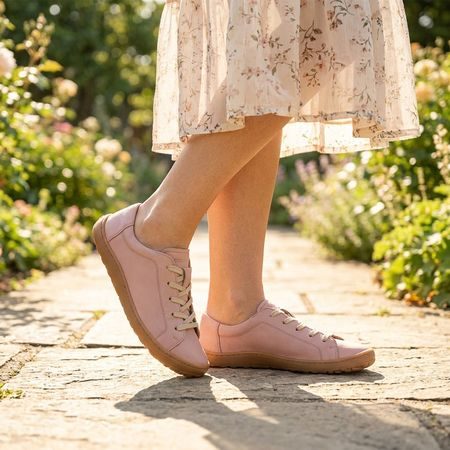 FRODDO TENISKY LEATHER LACES Pink III | Barefoot tenisky