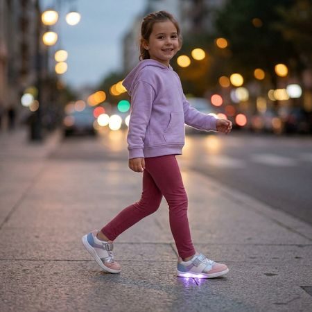 Dječje Barefoot Tenisice sa Svjetlom BEPPI SAPATO INFANTI srebrne