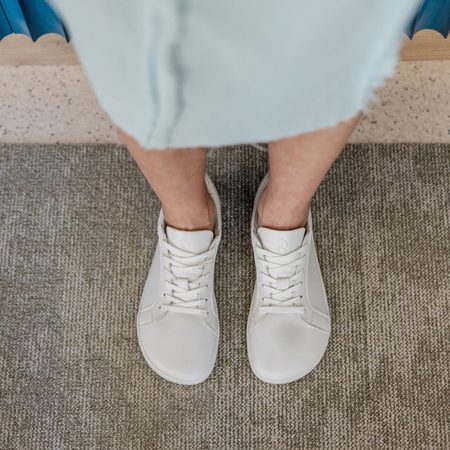 SHAPEN TENISKY FEELIN Uni White Leather | Barefoot tenisky