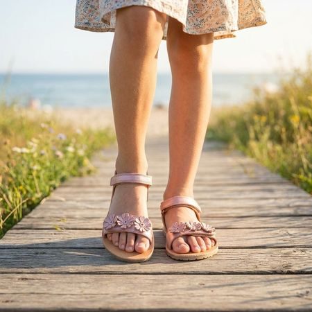 FRODDO SANDAL FLEXY FLOWER II Pink Shine | Barefoot sandály