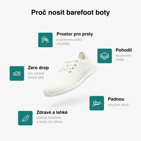 GROUNDIES® Balance 2.0 White Barefoot sportcipő