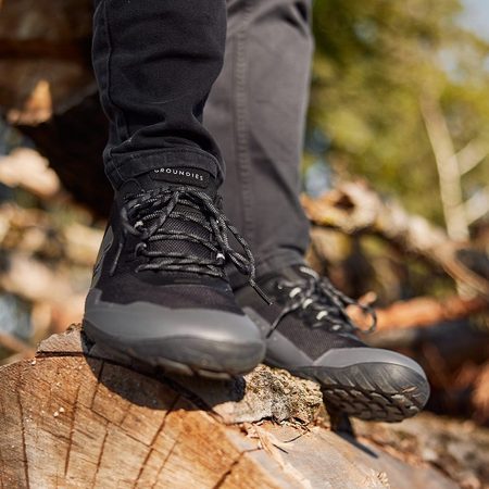 GROUNDIES® All Terrain Low Černé | Barefoot outdoorové boty