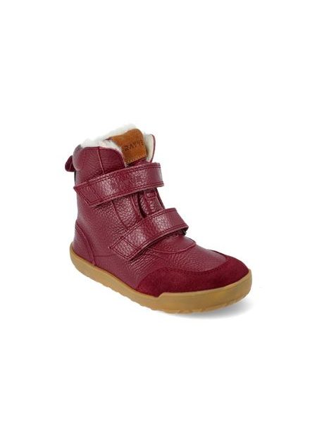 Detské zimné zateplené barefoot topánky RAYVE LAHTI vínové