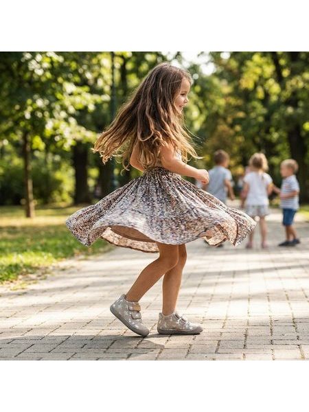 Dětské barefoot tenisky D.D.STEP S070-62583B Béžové hvězdy