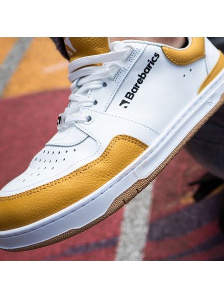 Barefoot sneakers voor dames en heren Barebarics Wave - wit en zongeel