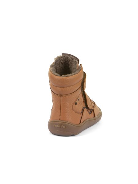 Dětské barefoot zimní boty FRODDO WINTER TEX hnědé koňakové