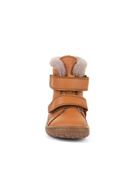 FRODDO KOTNÍKOVÉ ZIMNÍ FURRY BOOT Cognac | Dětské zimní zateplené barefoot boty