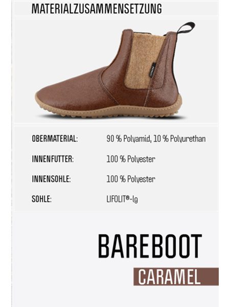 Barfußschuhe LEGUANO BAREBOOT Karamell