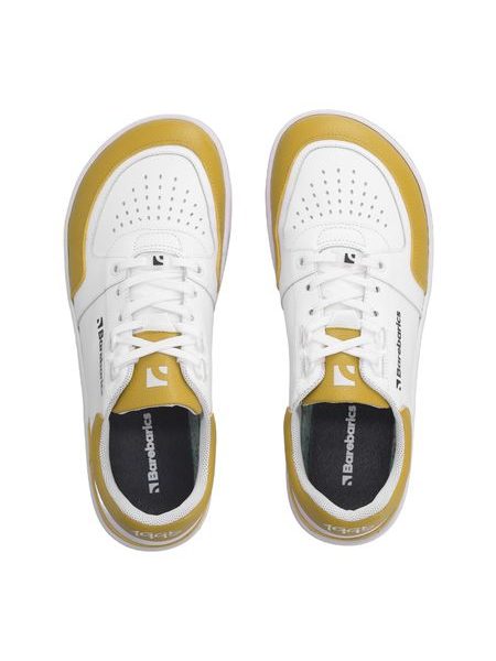 Barefoot sneakers voor dames en heren Barebarics Wave - wit en zongeel