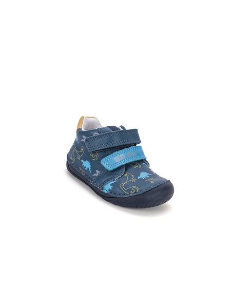 Dětské barefoot celoroční boty D.D.STEP S070-62594B modré dinosauři - pár bot