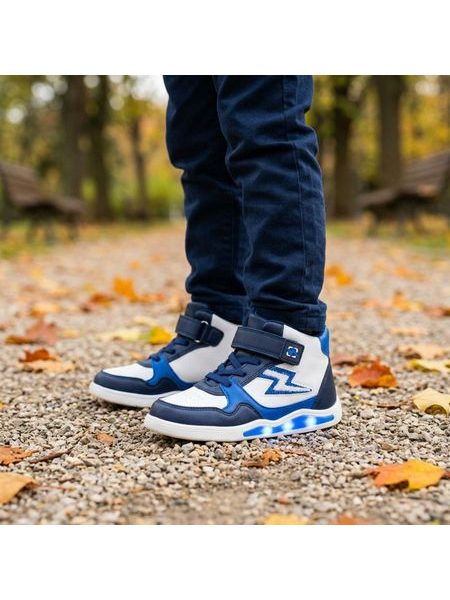 Gyerek barefoot világító bokacsizma BEPPI CASUAL BOOT INFANTI kék/fehér