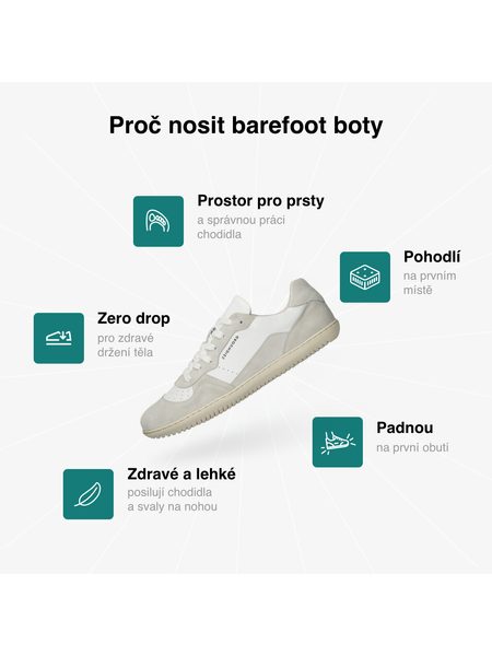 Dámské Barefoot Tenisky GROUNDIES® Nova GO1 Bílo Béžové