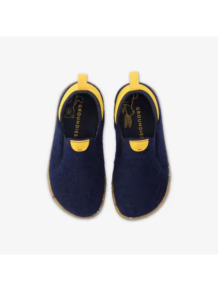 Dětské Barefoot Přezůvky GROUNDIES® Uppsala Modro Žluté